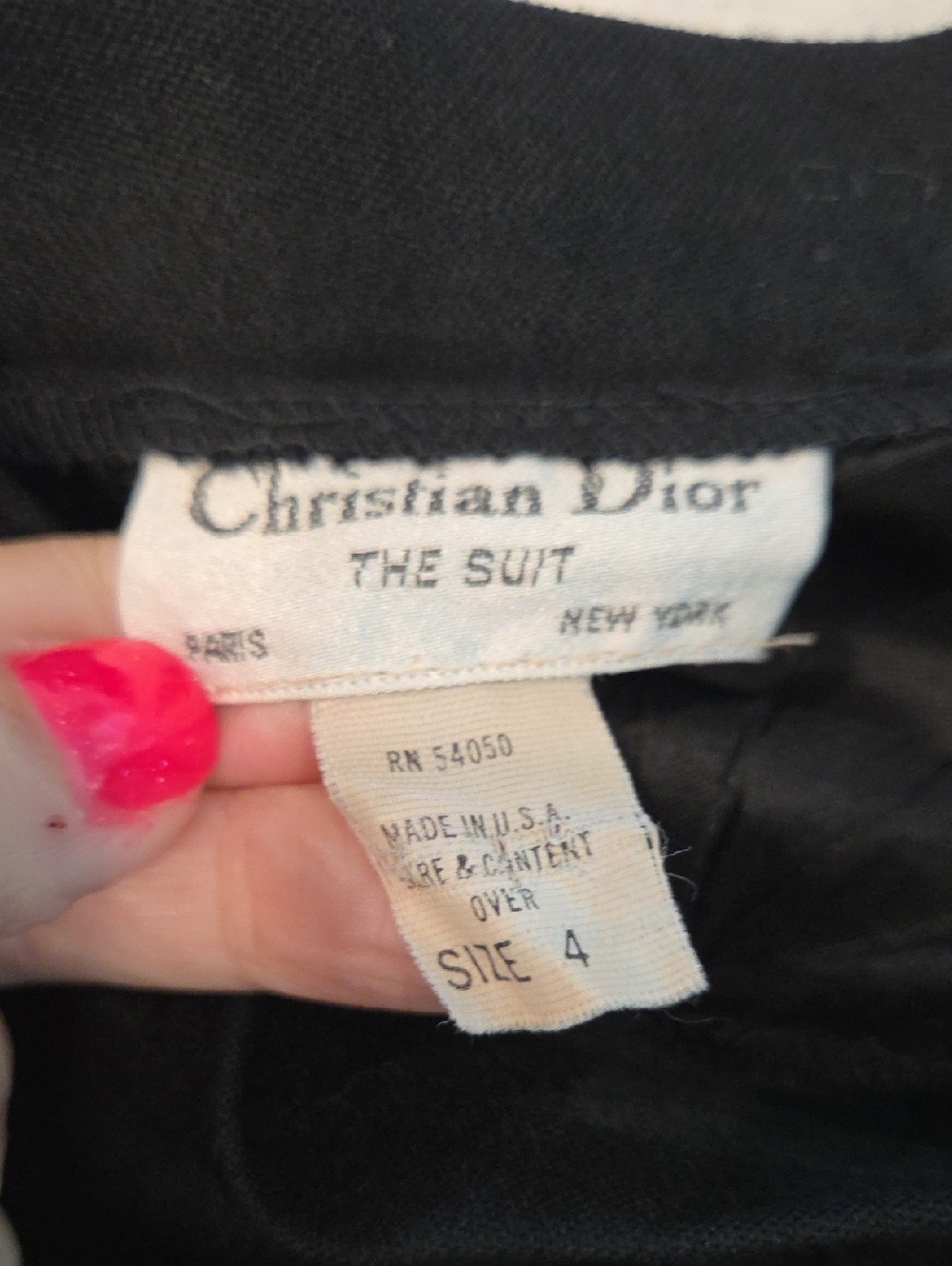 Vintage Striped Christian Dior Wool Black Tailored Blazer and Skirt Set Size 4! - Picture 12 of 16